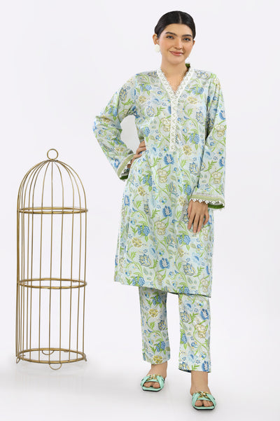 2PC Printed Ice Blue Suit From Diners 2PC Printed Ice Blue Suit From Diners