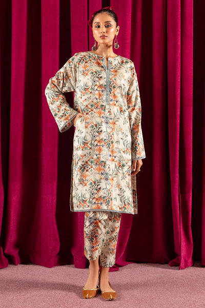 2PC Cream Printed Suit From Diners 2PC Cream Printed Suit From Diners