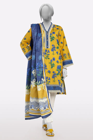 Mustard Printed Kurti With Dupatta From Sohaye By Diners