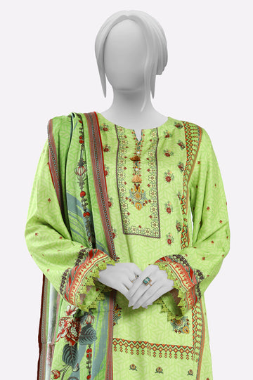 Green Printed Kurti With Dupatta From Sohaye By Diners