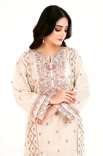 Cream Embroidered 2PC