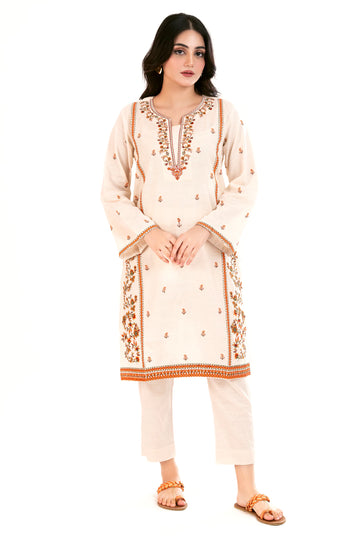 Cream Embroidered 2PC
