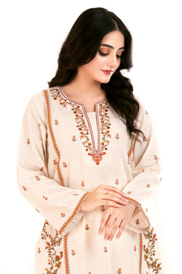 Cream Embroidered 2PC