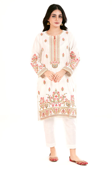 White Embroidered 2PC