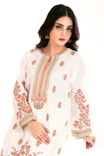 White Embroidered 2PC
