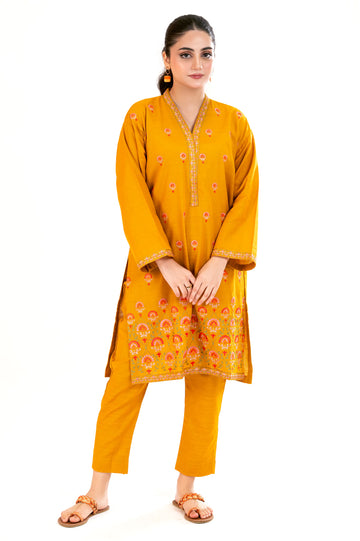 Mustard Embroidered 2PC
