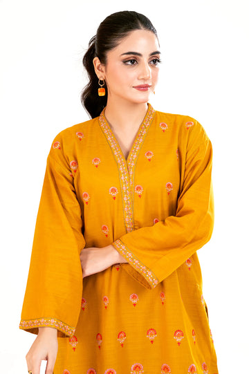 Mustard Embroidered 2PC