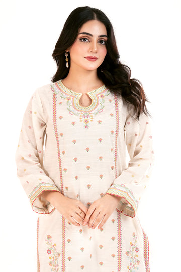 White Embroidered 2PC