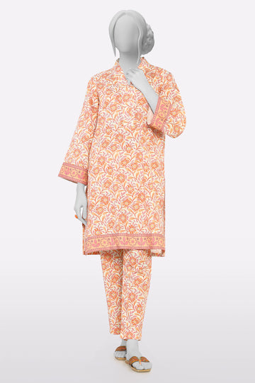 Orange Printed 2PC From Sohaye By Diners