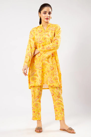 Yellow Printed 2PC