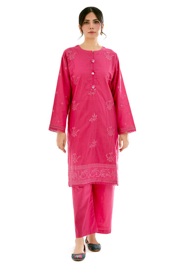 Pink Embroidered 2PC