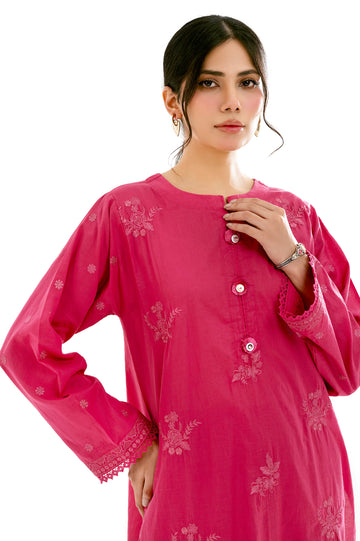 Pink Embroidered 2PC