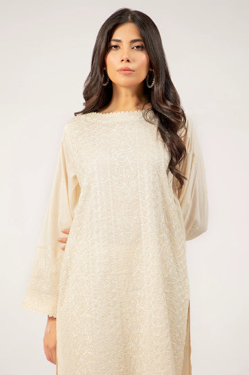 Beige Embroidered 2PC