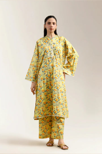 Yellow Printed 2PC
