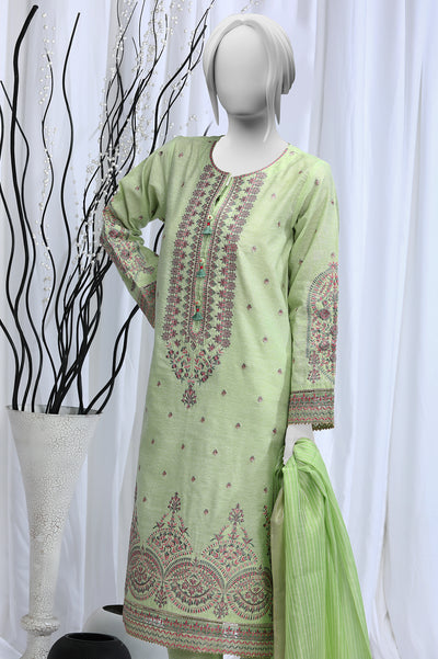 3PC Paper Cotton Light Green Suit From Diners 3PC Paper Cotton Light Green Suit From Diners