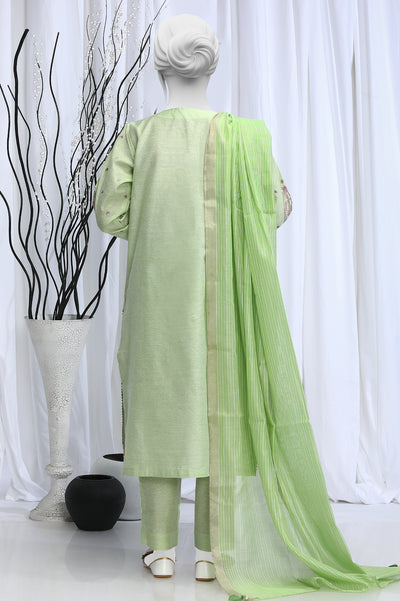 3PC Paper Cotton Light Green Suit From Diners 3PC Paper Cotton Light Green Suit From Diners
