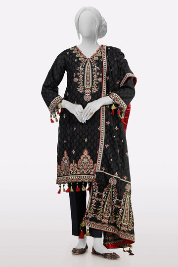 Black Printed Embroidered 3PC From Sohaye By Diners