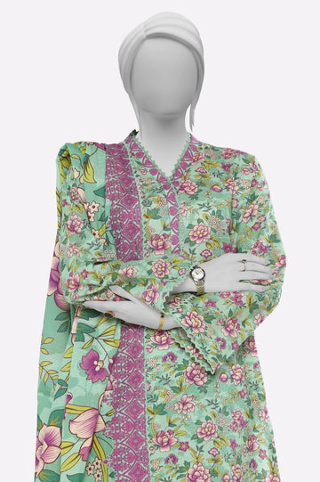 Sea Green Printed 3PC From Sohaye By Diners
