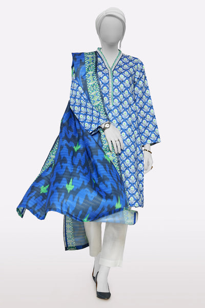 Blue Printed 3PC From Sohaye By Diners Blue Printed 3PC From Sohaye By Diners