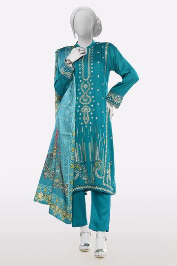 Green Embroidered 3PC From Sohaye By Diners