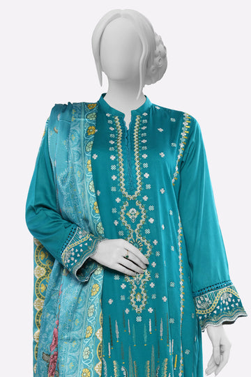 Green Embroidered 3PC From Sohaye By Diners