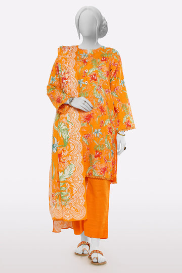 Orange Printed 3PC From Sohaye By Diners