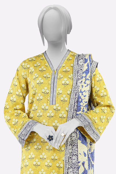 Mustard Printed 3PC From Sohaye By Diners Mustard Printed 3PC From Sohaye By Diners