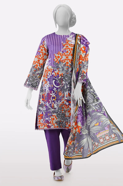 Purple Printed 3PC From Sohaye By Diners Purple Printed 3PC From Sohaye By Diners