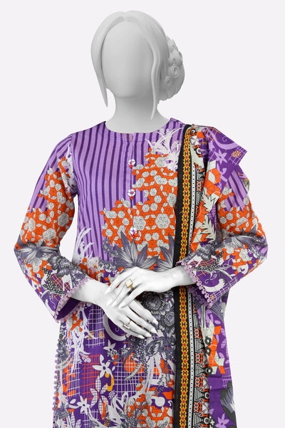 Purple Printed 3PC From Sohaye By Diners Purple Printed 3PC From Sohaye By Diners