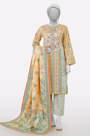 Mustard Printed 3PC From Sohaye By Diners