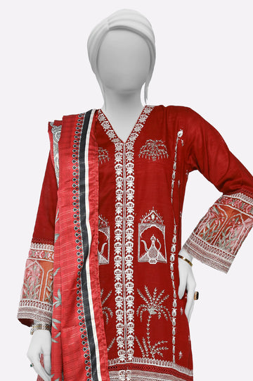 Maroon Embroidered 3PC From Sohaye By Diners