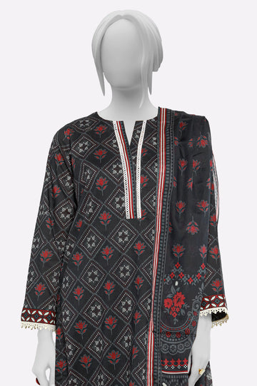 Black Printed 3PC From Sohaye By Diners