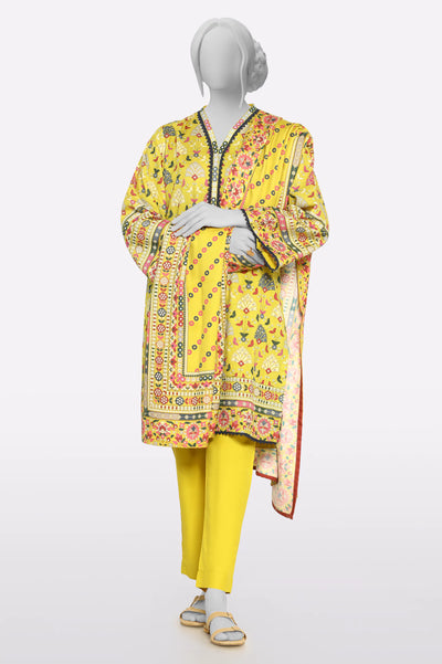 Mustard Printed 3PC From Sohaye By Diners Mustard Printed 3PC From Sohaye By Diners