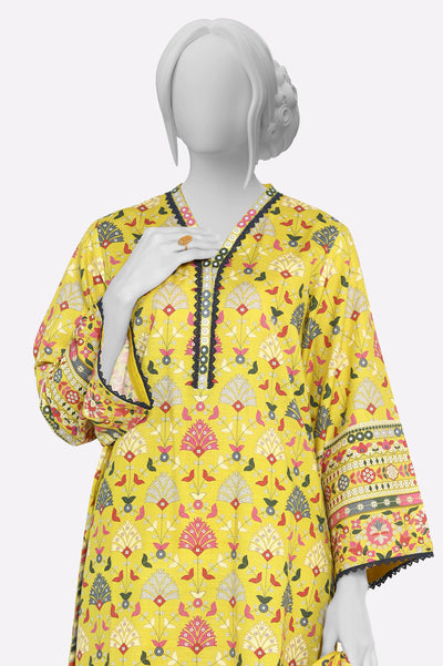 Mustard Printed 3PC From Sohaye By Diners Mustard Printed 3PC From Sohaye By Diners