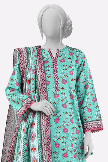 Green Printed 3PC From Sohaye By Diners