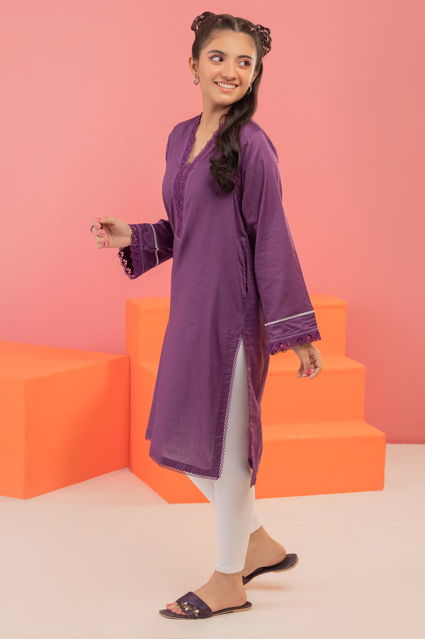 Purple Solid Kurti From Diners