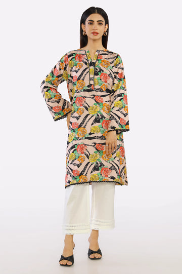 Peach Printed Kurti From Sohaye By Diners