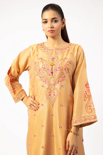 Mustard Embroidered Kurti
