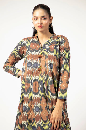 Brown Printed Kurti