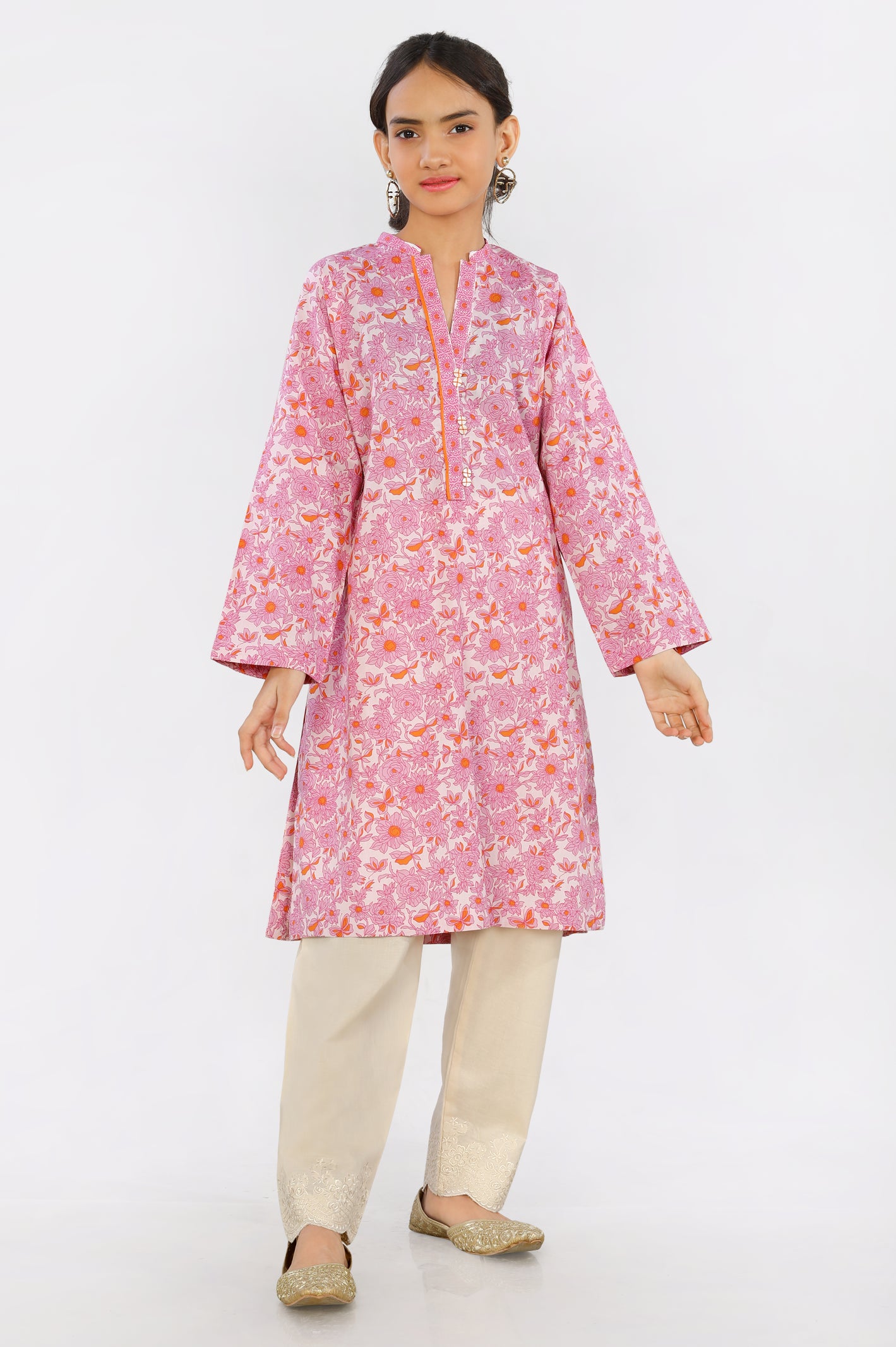 Lawn Pink Teens Kurti From Diners