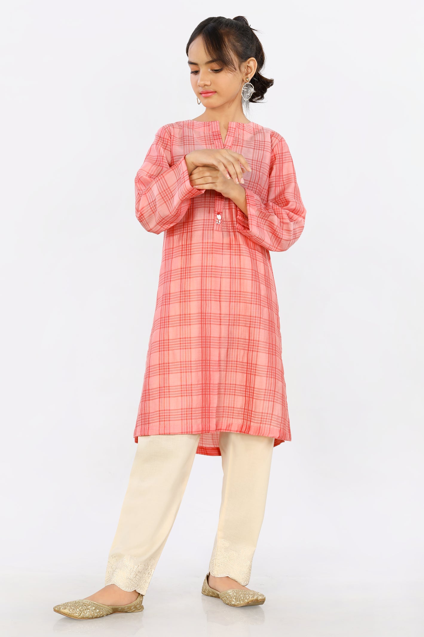 Lawn Red Teens Kurti From Diners