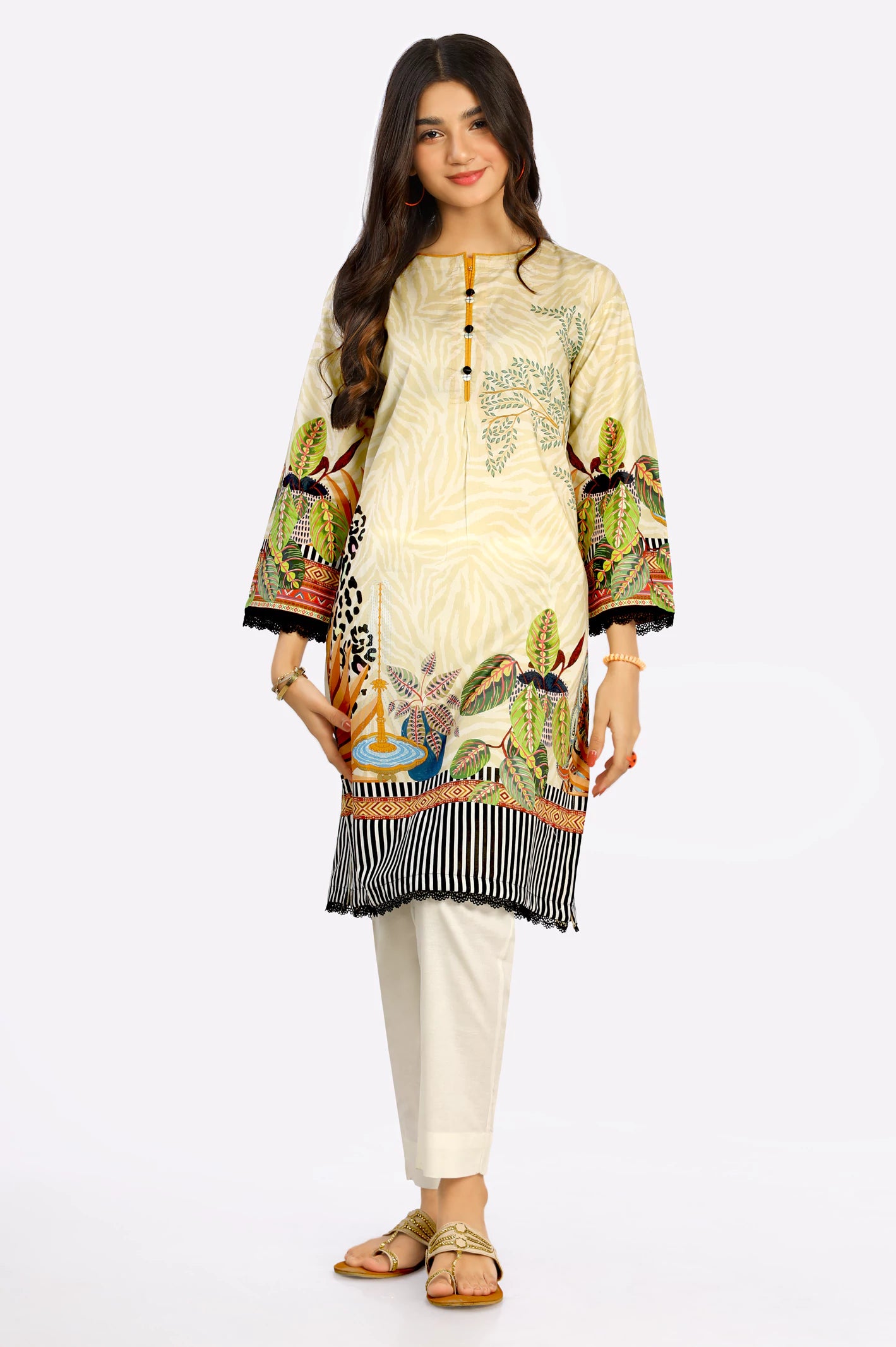 Cambric Printed Teens Kurti From Diners