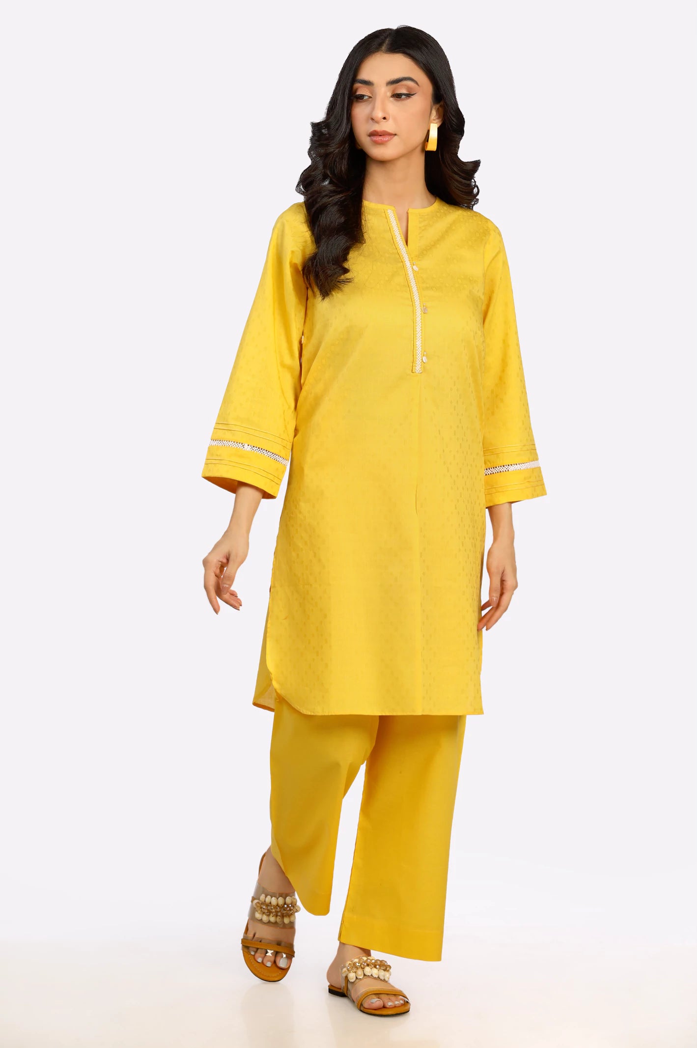 Yellow Jacquard Teens 2PC Suit From Diners