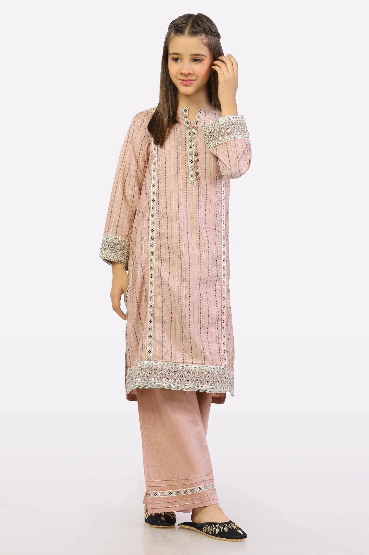 Rust Embroidered Kurti From Diners