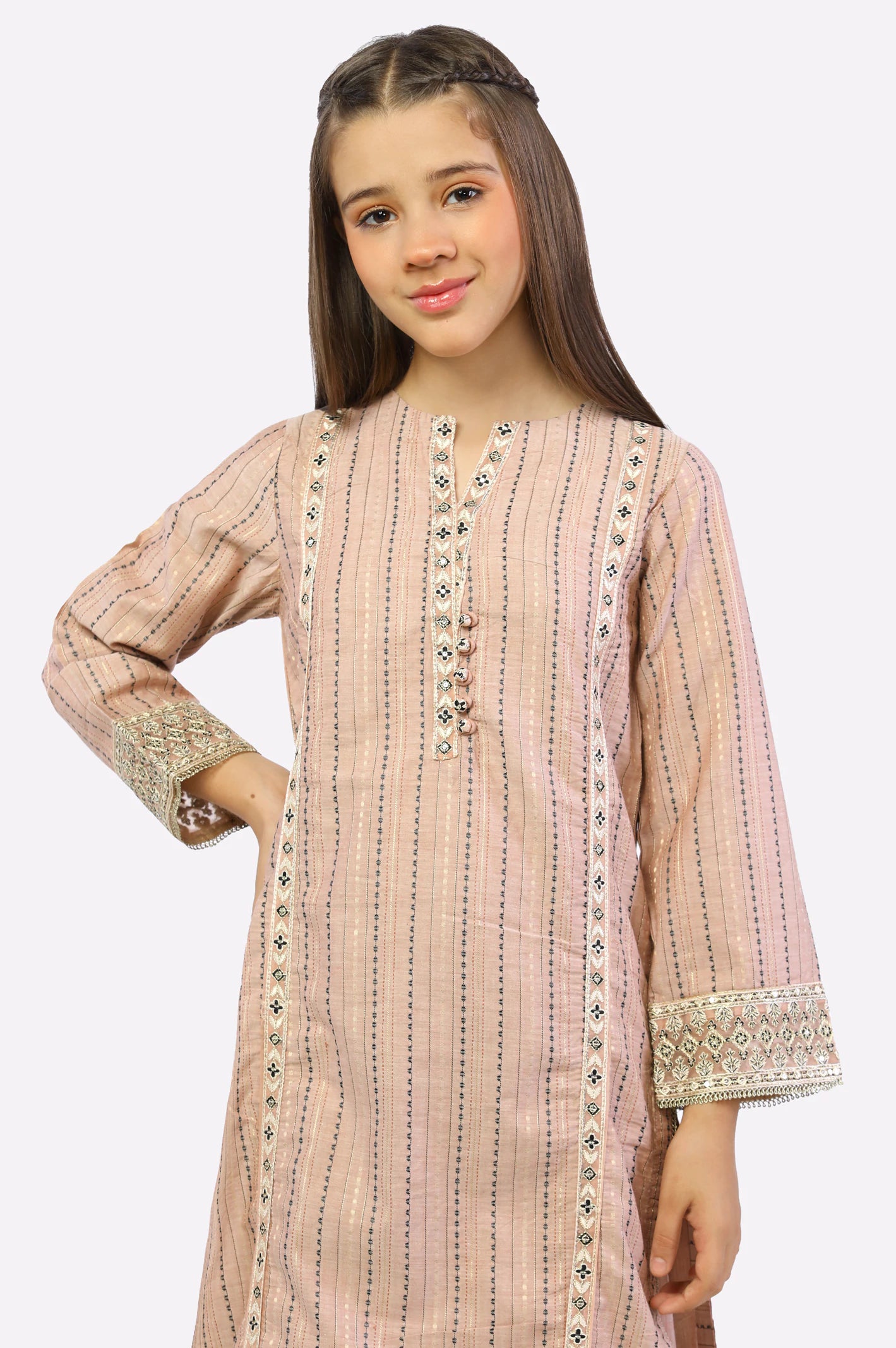 Rust Embroidered Kurti From Diners