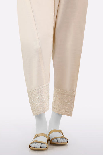 Beige Embroidered Shalwar