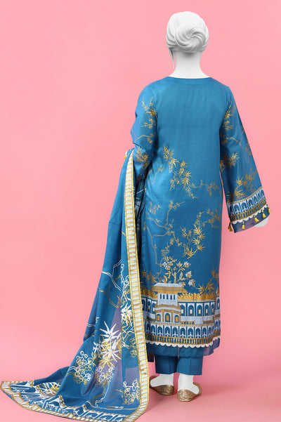 3PC Unstitched Gold Paste Printed Suit From Diners 3PC Unstitched Gold Paste Printed Suit From Diners