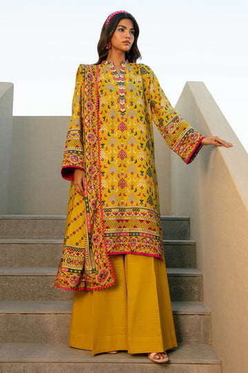 Mustard Printed 3PC Unstitched