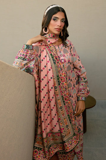 Peach Printed 3PC Unstitched