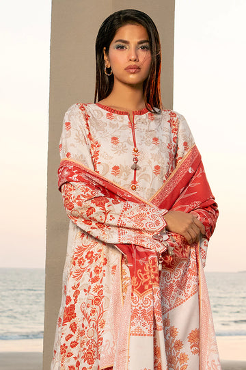 Cream Printed 3PC Unstitched